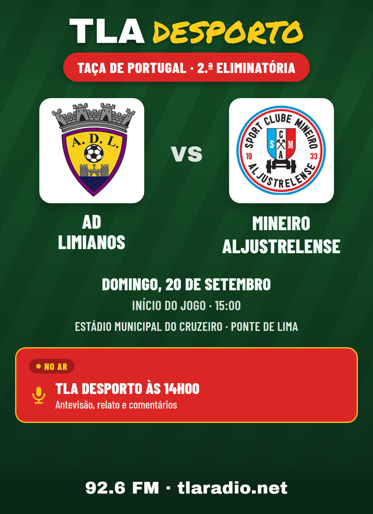 AD Limianos vs Mineiro Aljustrelense - Taça de Portugal, 2.ª Eliminatória